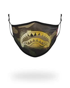ADULT CAMO GOLD SHARK FORM FITTING FACE MASK