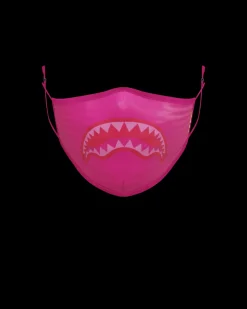 ADULT PINK SHARK FORM-FITTING FACE MASK