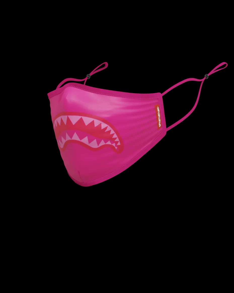 ADULT PINK SHARK FORM-FITTING FACE MASK