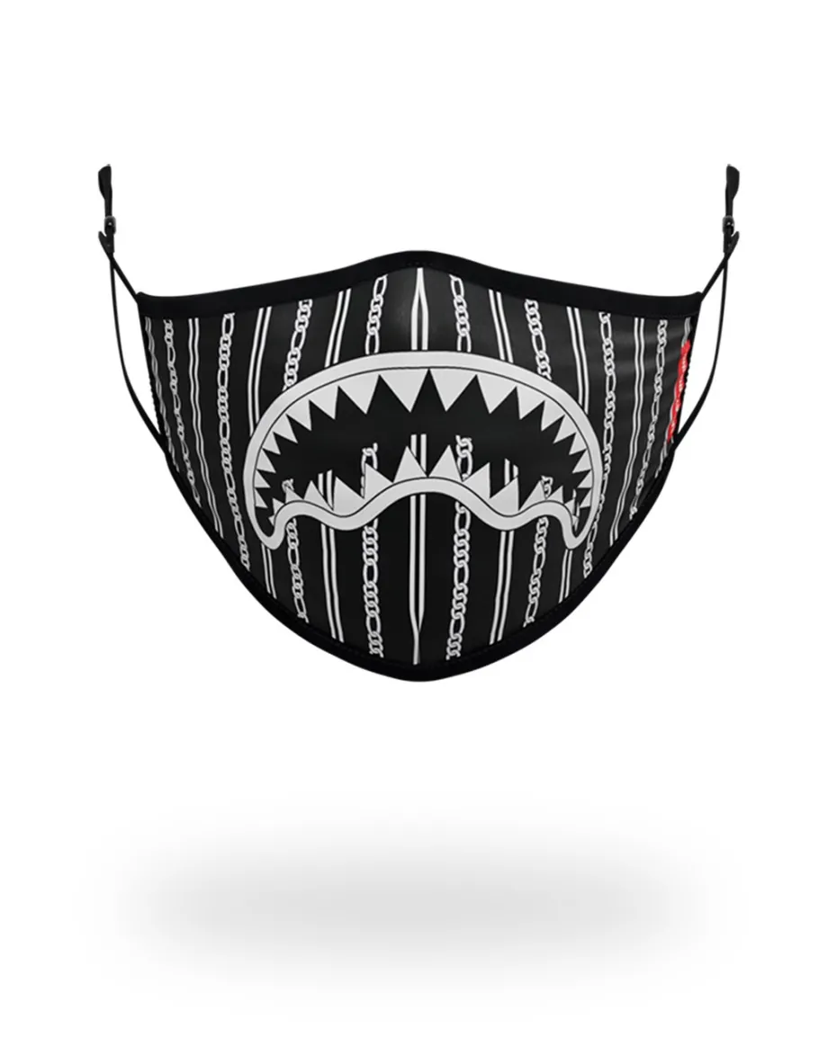 ADULT REVERSE SHARKS IN PARIS (BLACK) FORM FITTING FACE MASK