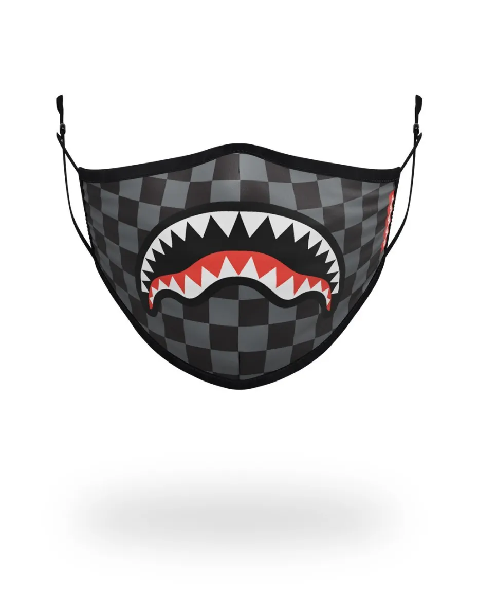 ADULT SHARKS IN PARIS (GREY) FORM FITTING FACE MASK