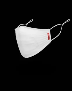 ADULT WHITE ON WHITE SHARK FORM-FITTING FACE MASK