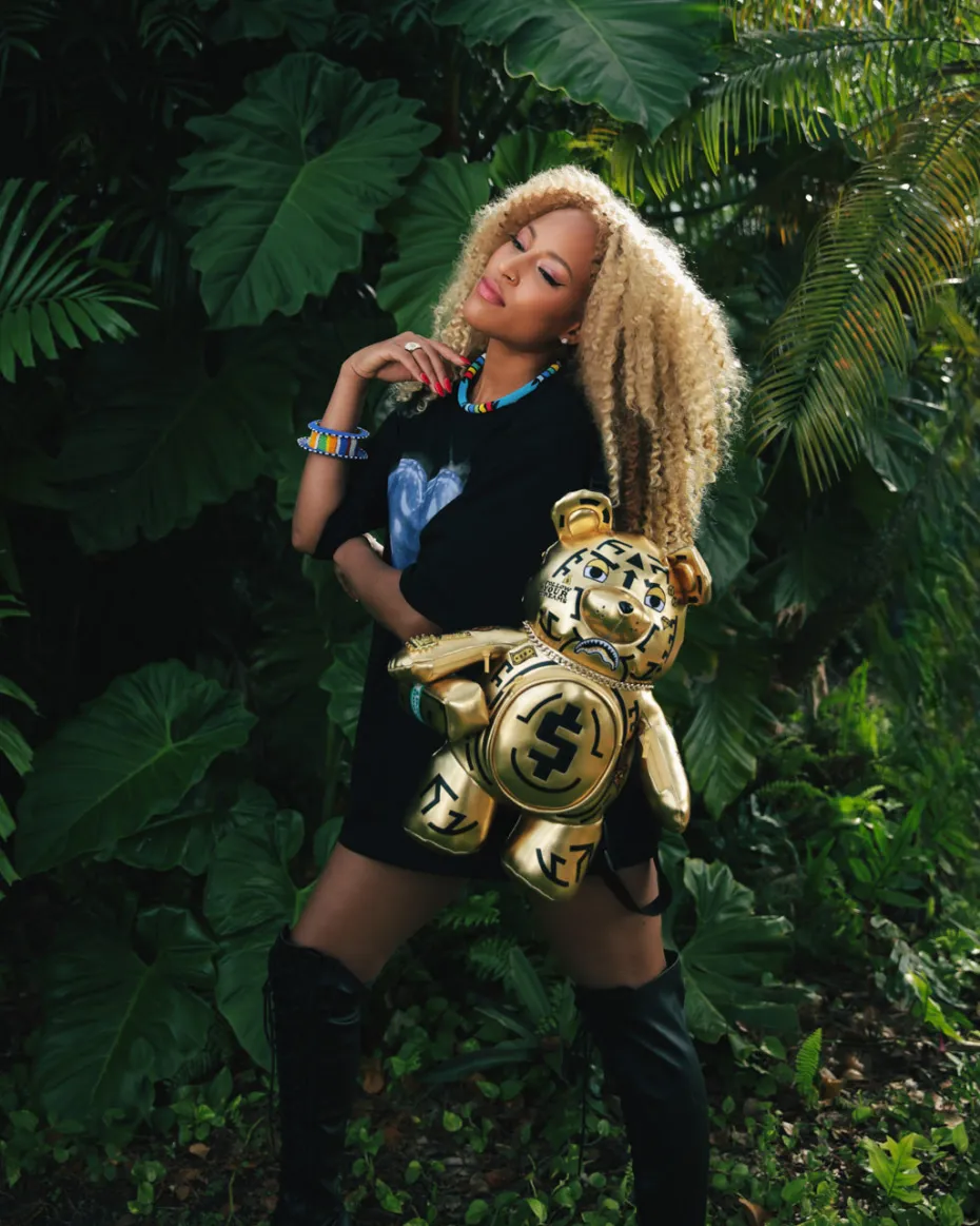 A.I.8 AFRICAN INTELLIGENCE PATH TO THE FUTURE II MEDIUM MONEYBEAR TEDDYBEAR BACKPACK