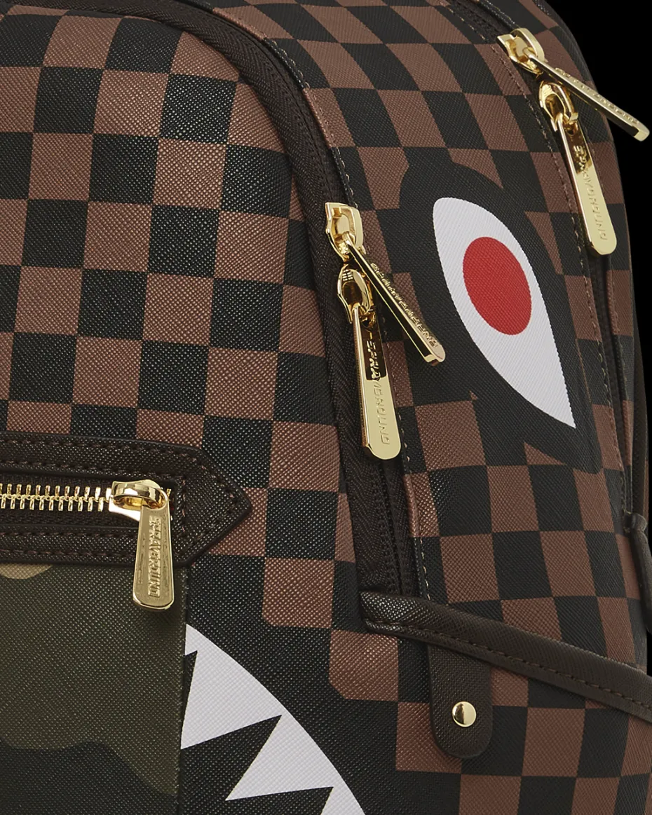EXTERIOR GOLD ZIP POCKET SHARKS IN PARIS SAVAGE BACKPACK