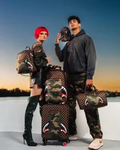 EXTERIOR GOLD ZIP POCKET SHARKS IN PARIS MESSENGER SLING BAG