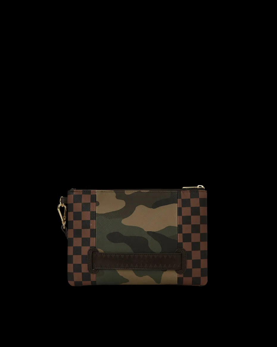 EXTERIOR GOLD ZIP POCKET SHARKS IN PARIS CROSSOVER CLUTCH