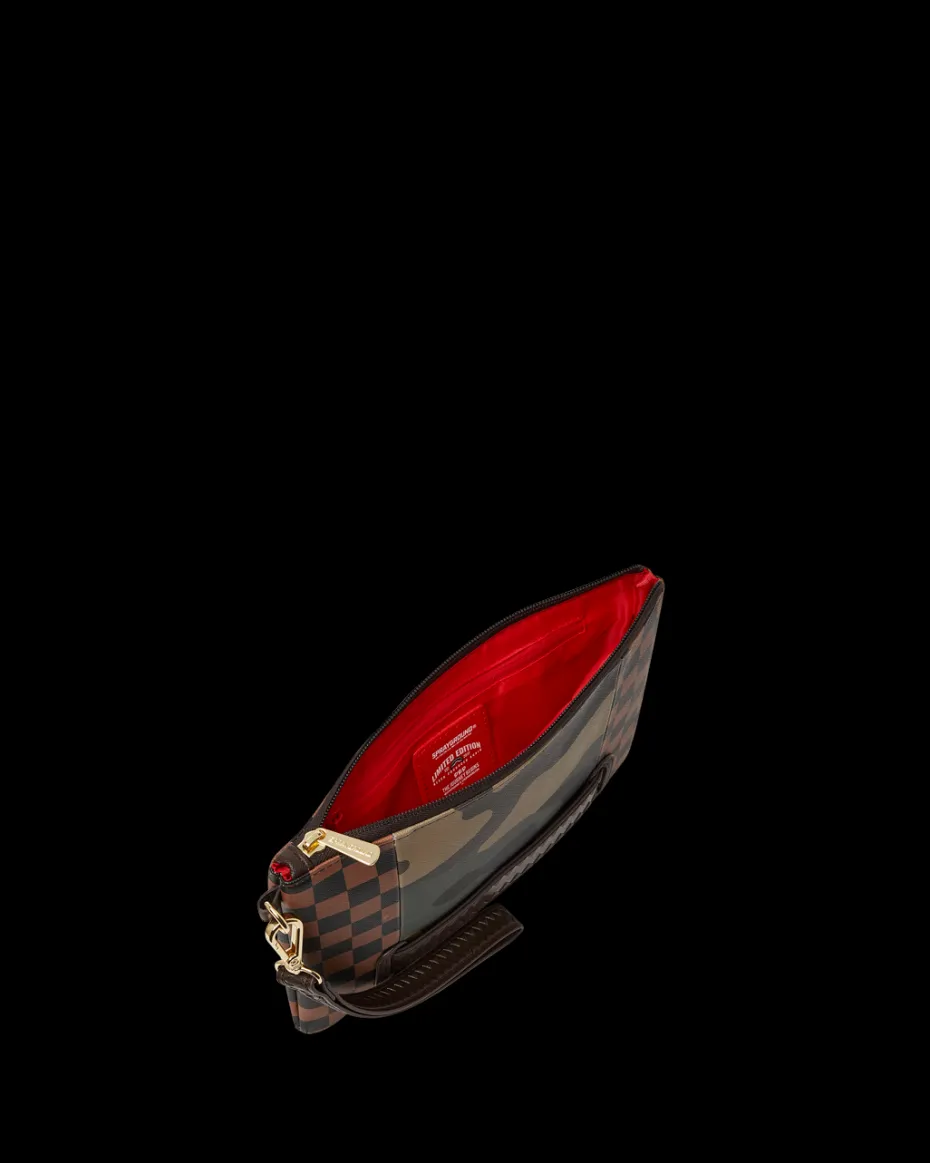 EXTERIOR GOLD ZIP POCKET SHARKS IN PARIS CROSSOVER CLUTCH