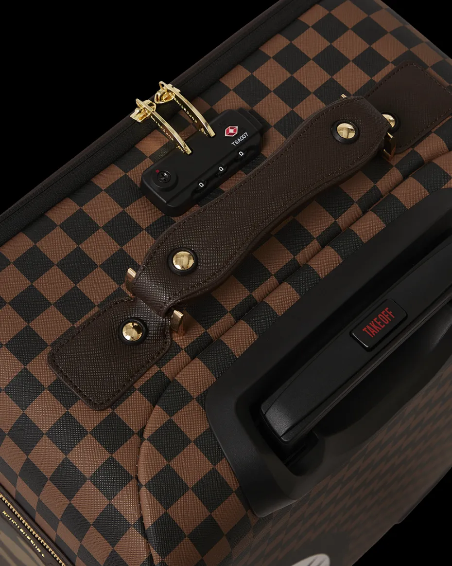 EXTERIOR GOLD ZIP POCKET SHARKS IN PARIS JETSETTER CARRY-ON LUGGAGE