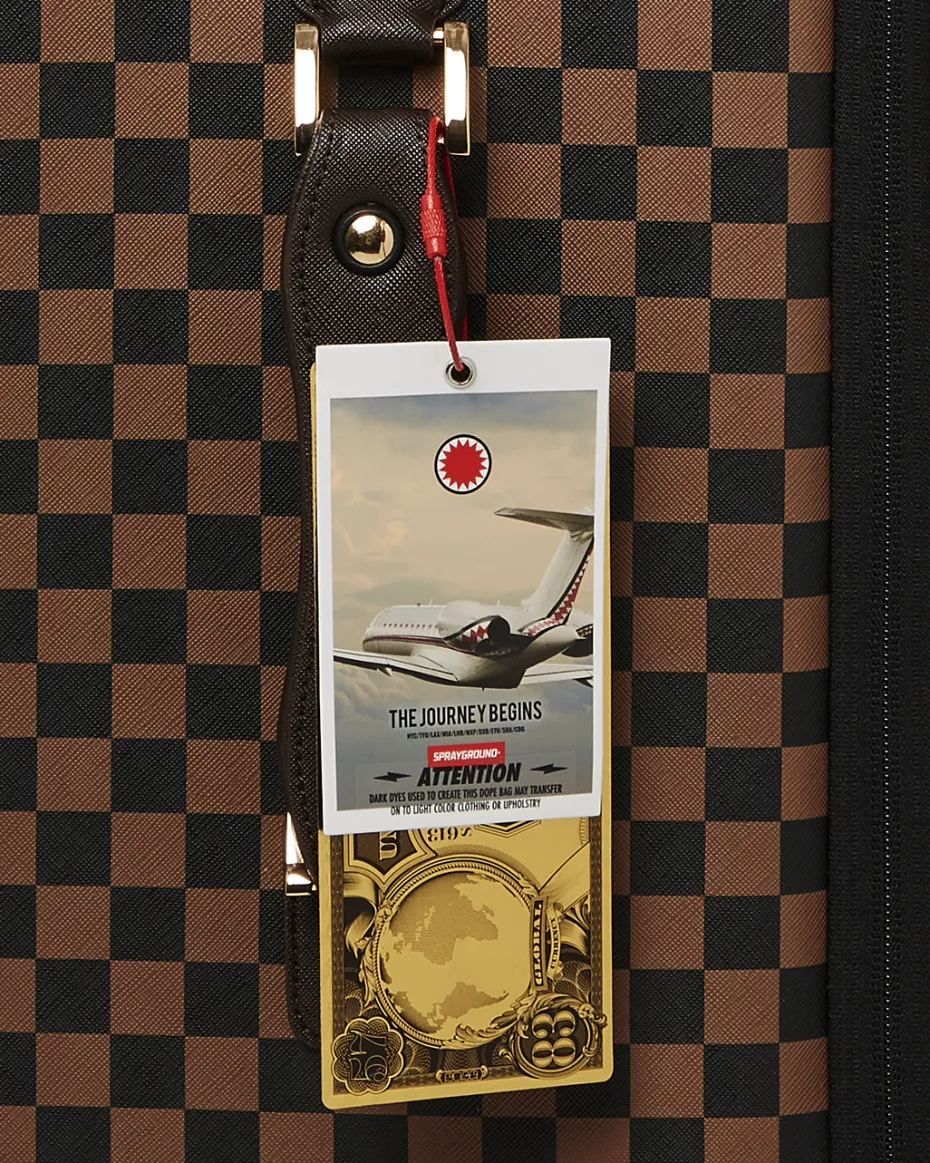 EXTERIOR GOLD ZIP POCKET SHARKS IN PARIS JETSETTER CARRY-ON LUGGAGE