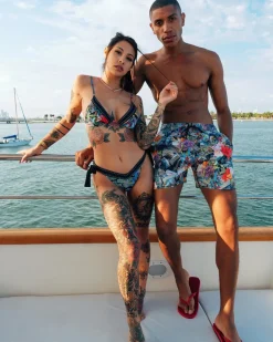FLORAL MONEY SHOTO SWIM TRUNKS