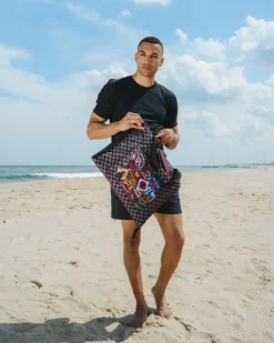 GLOBAL MOGUL UNLIMITED MILES PACKABLE BEACH MAT BLANKET WATER RESISTANT CONVERTIBLE TOTE