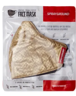 GOLD MONEY PATTERN VEGAN LEATHER FACE MASK