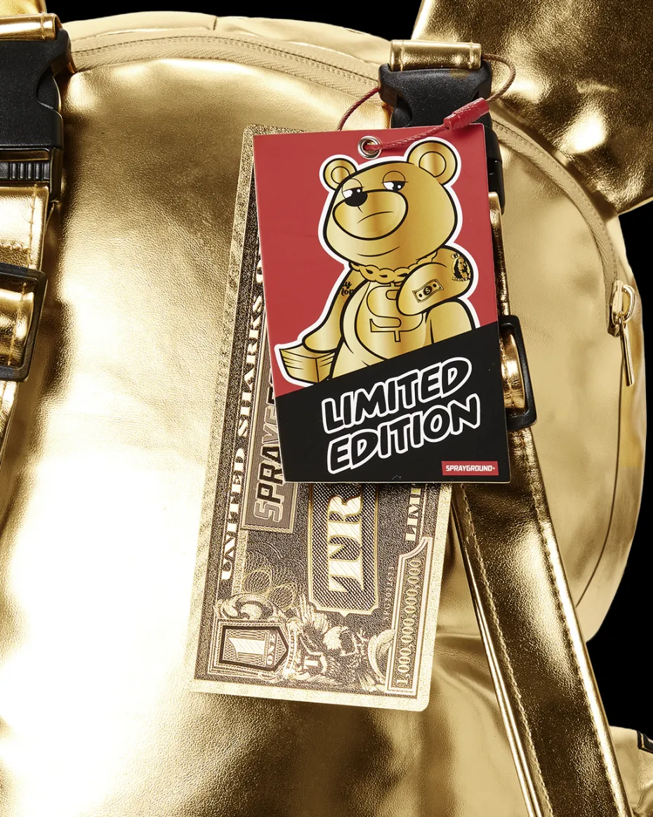 GOLD RUSH MONEYBEAR TEDDYBEAR BACKPACK