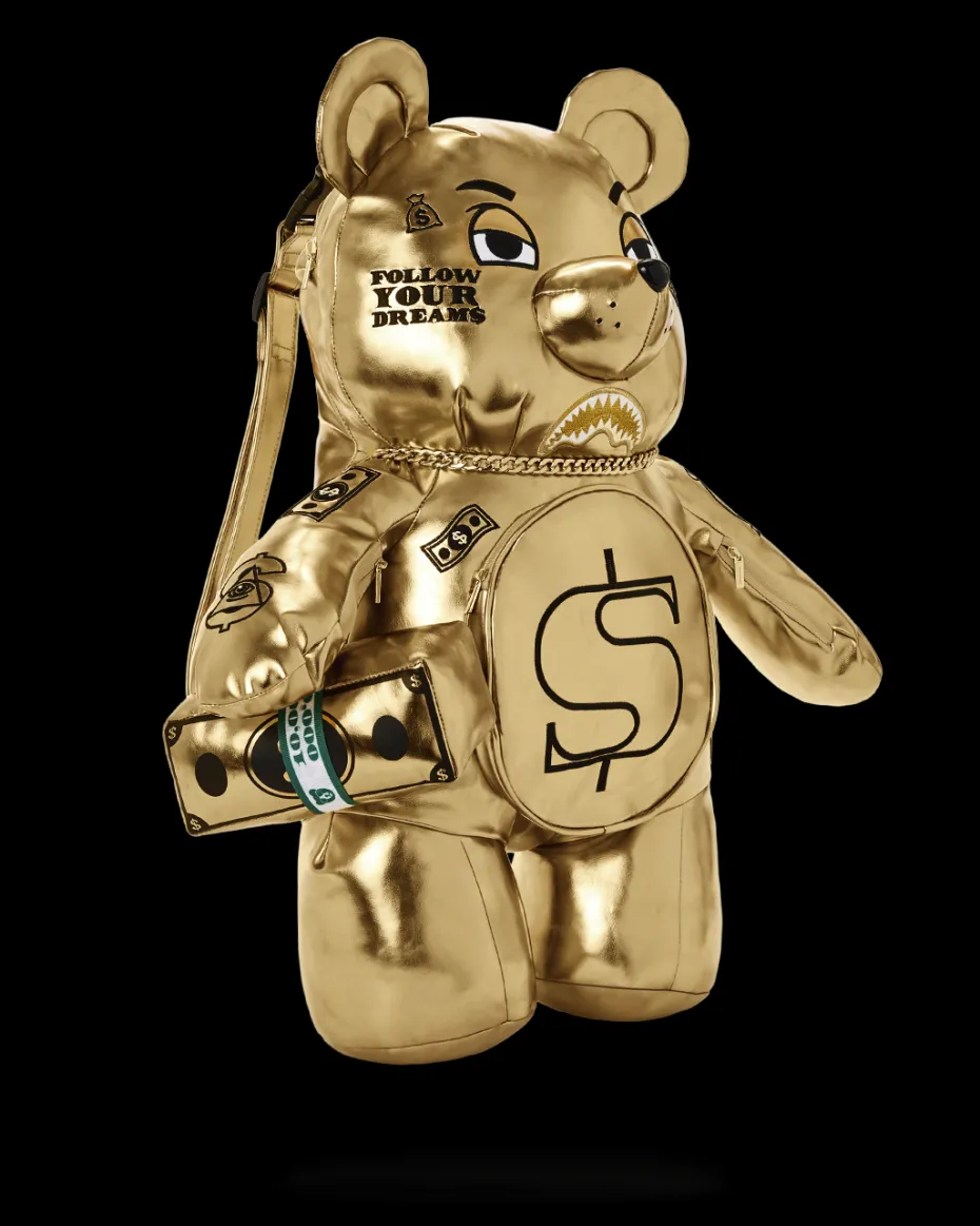 GOLD RUSH MONEYBEAR TEDDYBEAR BACKPACK