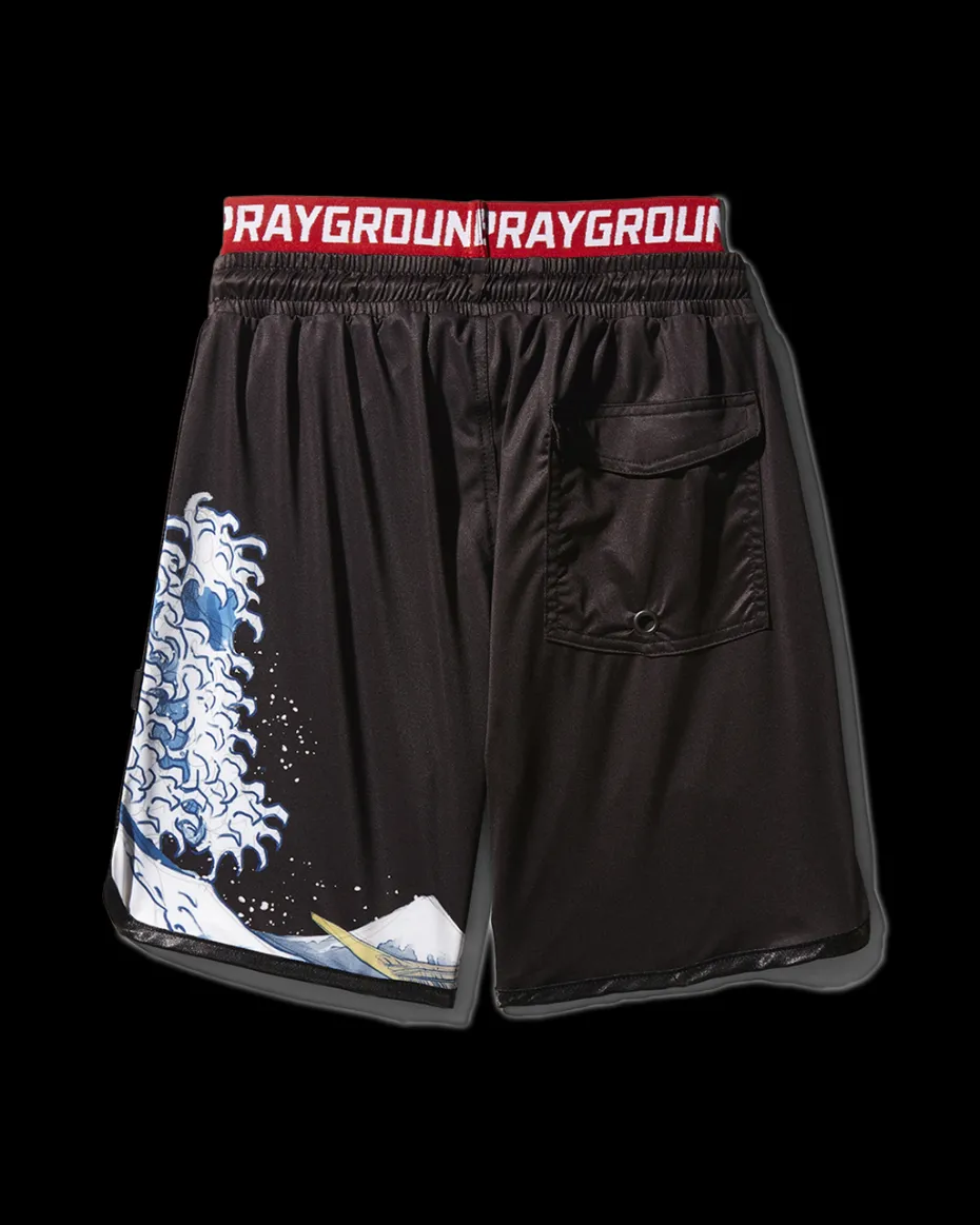 KIDS JAPAN WAVE SWIM TRUNKS (BLACK)