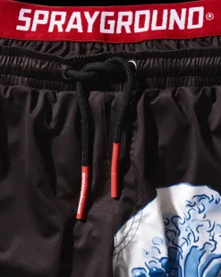 KIDS JAPAN WAVE SWIM TRUNKS (BLACK)