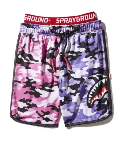 KIDS SPLIT CAMO SWIM TRUNKS