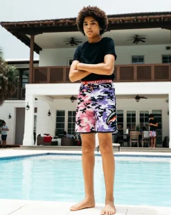 KIDS SPLIT CAMO SWIM TRUNKS