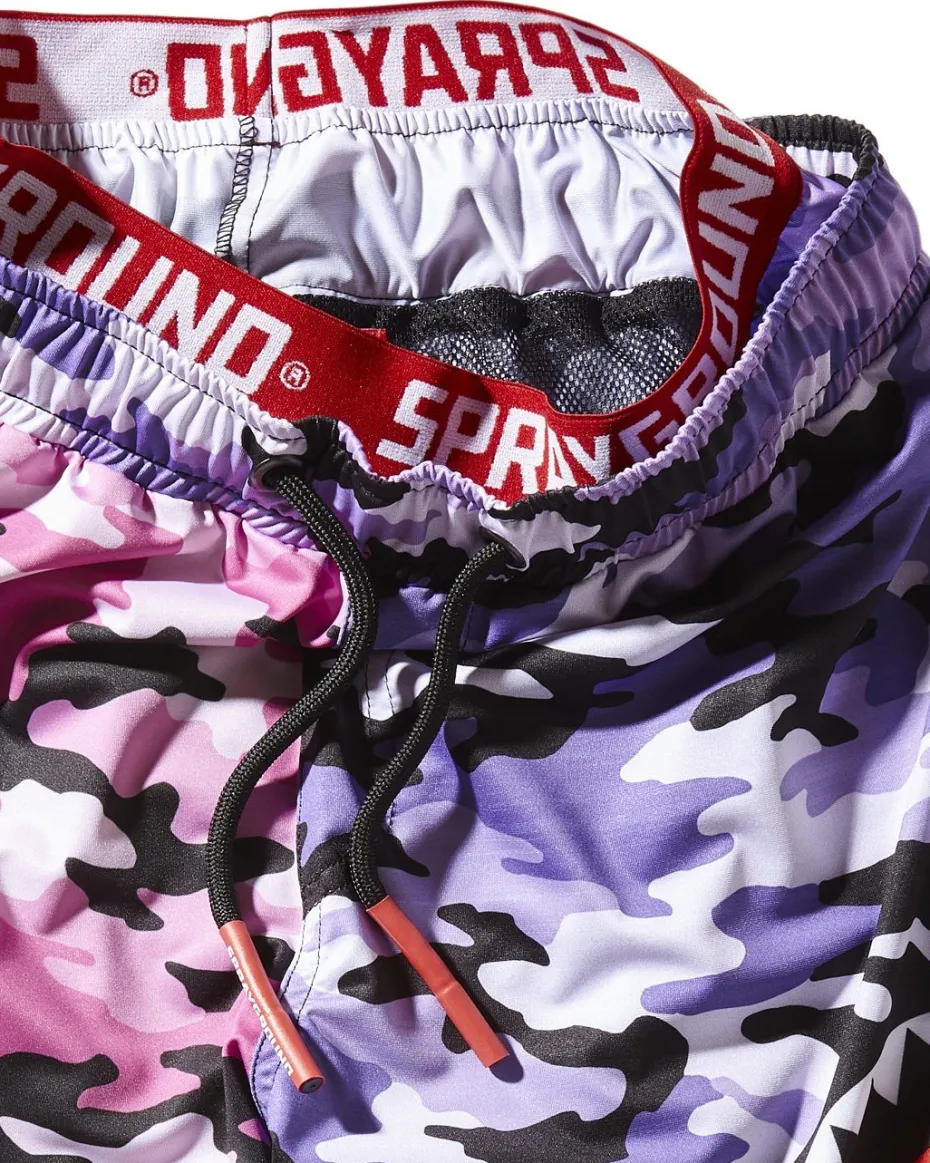 KIDS SPLIT CAMO SWIM TRUNKS