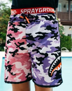 KIDS SPLIT CAMO SWIM TRUNKS