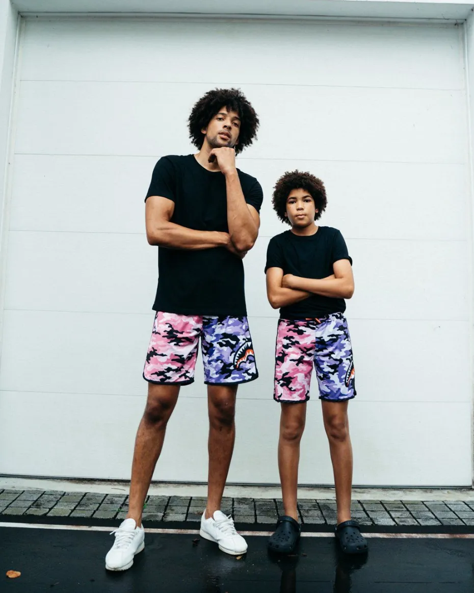 KIDS SPLIT CAMO SWIM TRUNKS