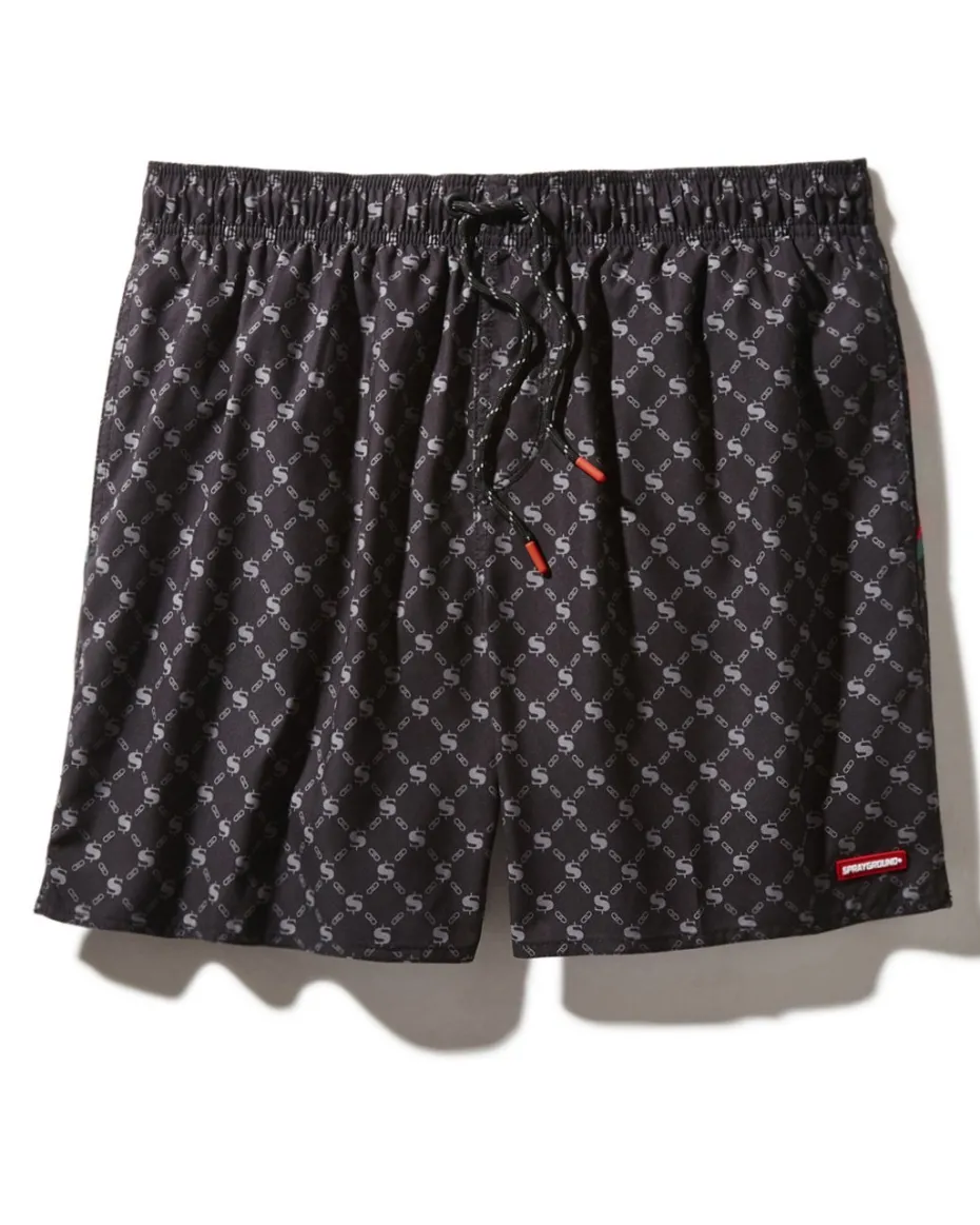 MIDNIGHT MONEY PATTERN SHOTO SWIM TRUNKS