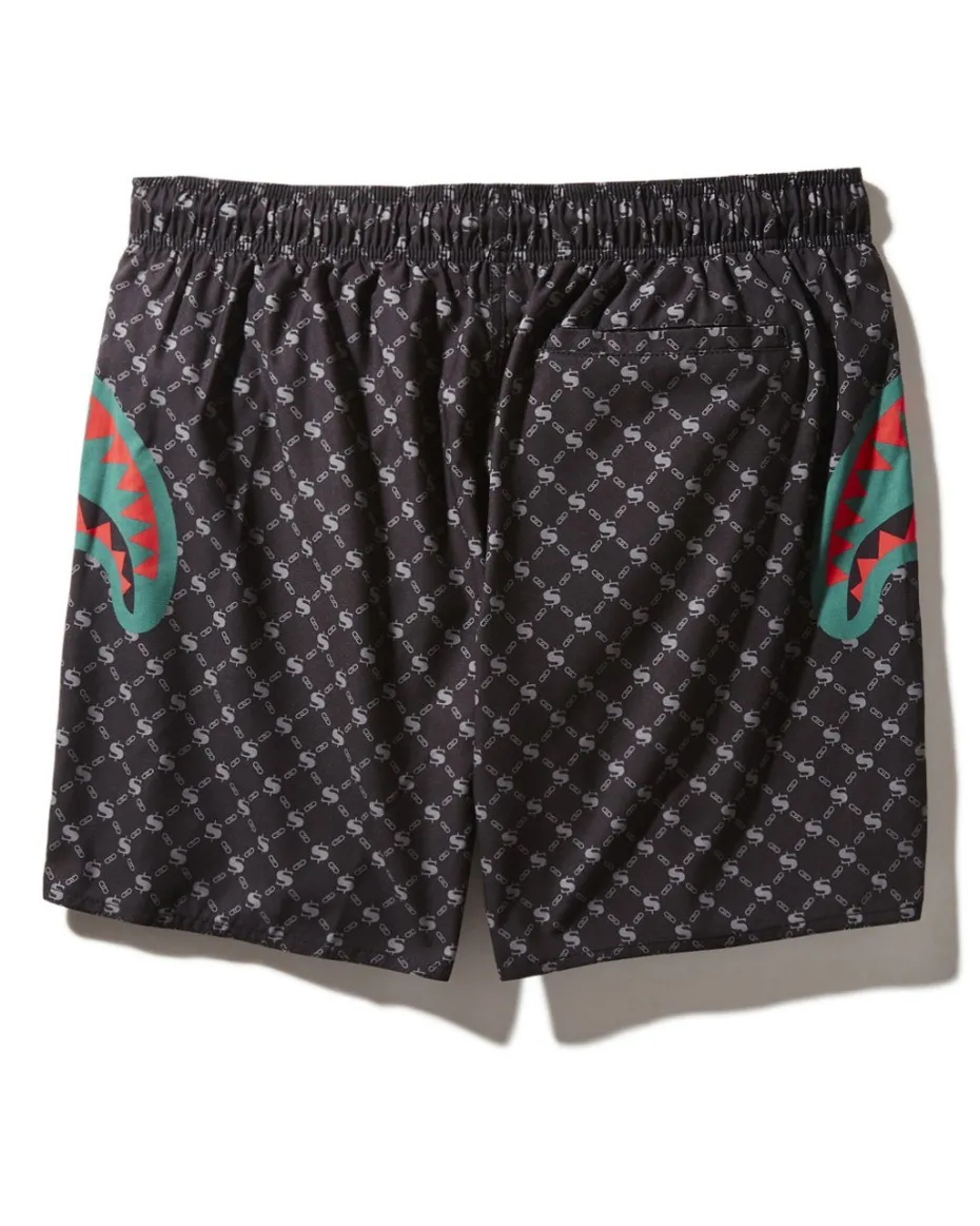 MIDNIGHT MONEY PATTERN SHOTO SWIM TRUNKS