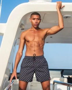 MIDNIGHT MONEY PATTERN SHOTO SWIM TRUNKS