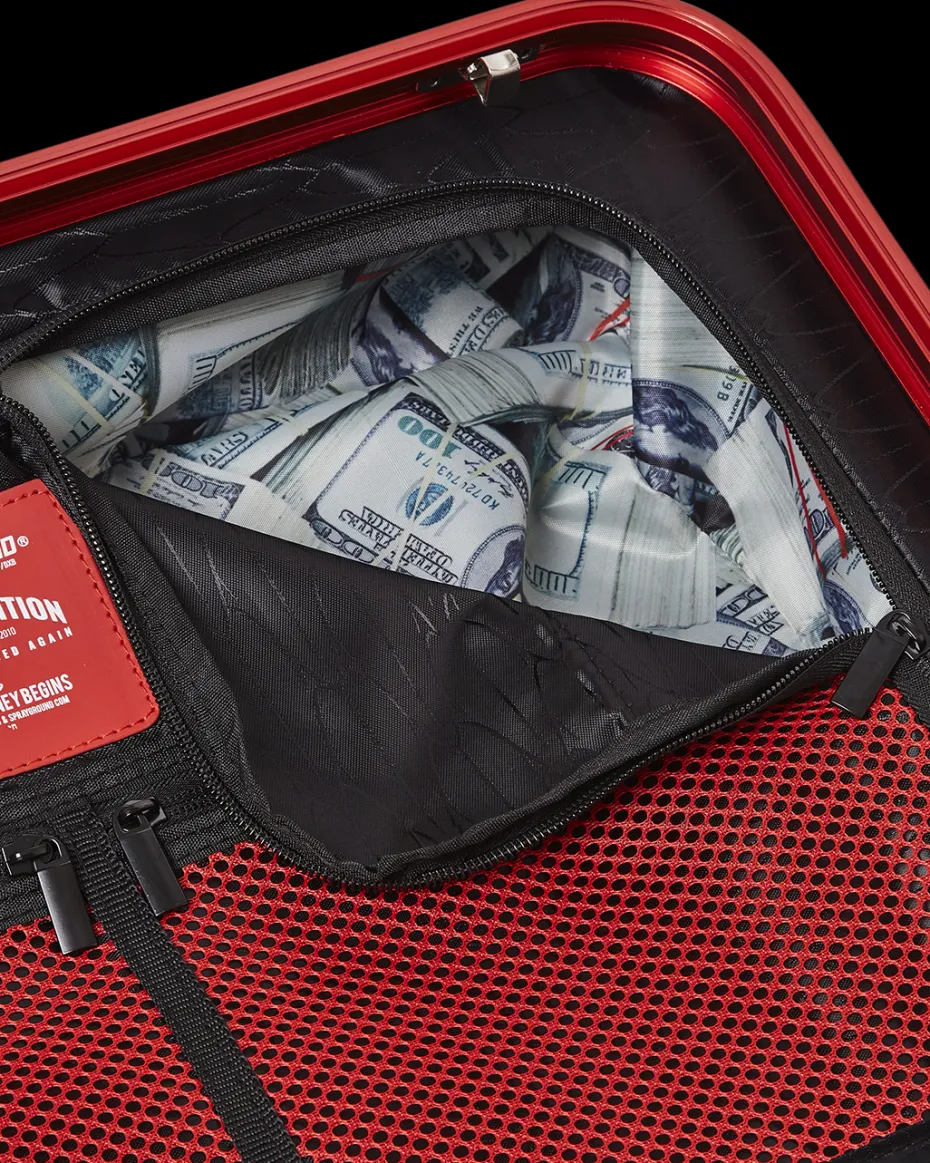MOLDED SHARKITECTURE RED HARDSHELL CARRY-ON LUGGAGE