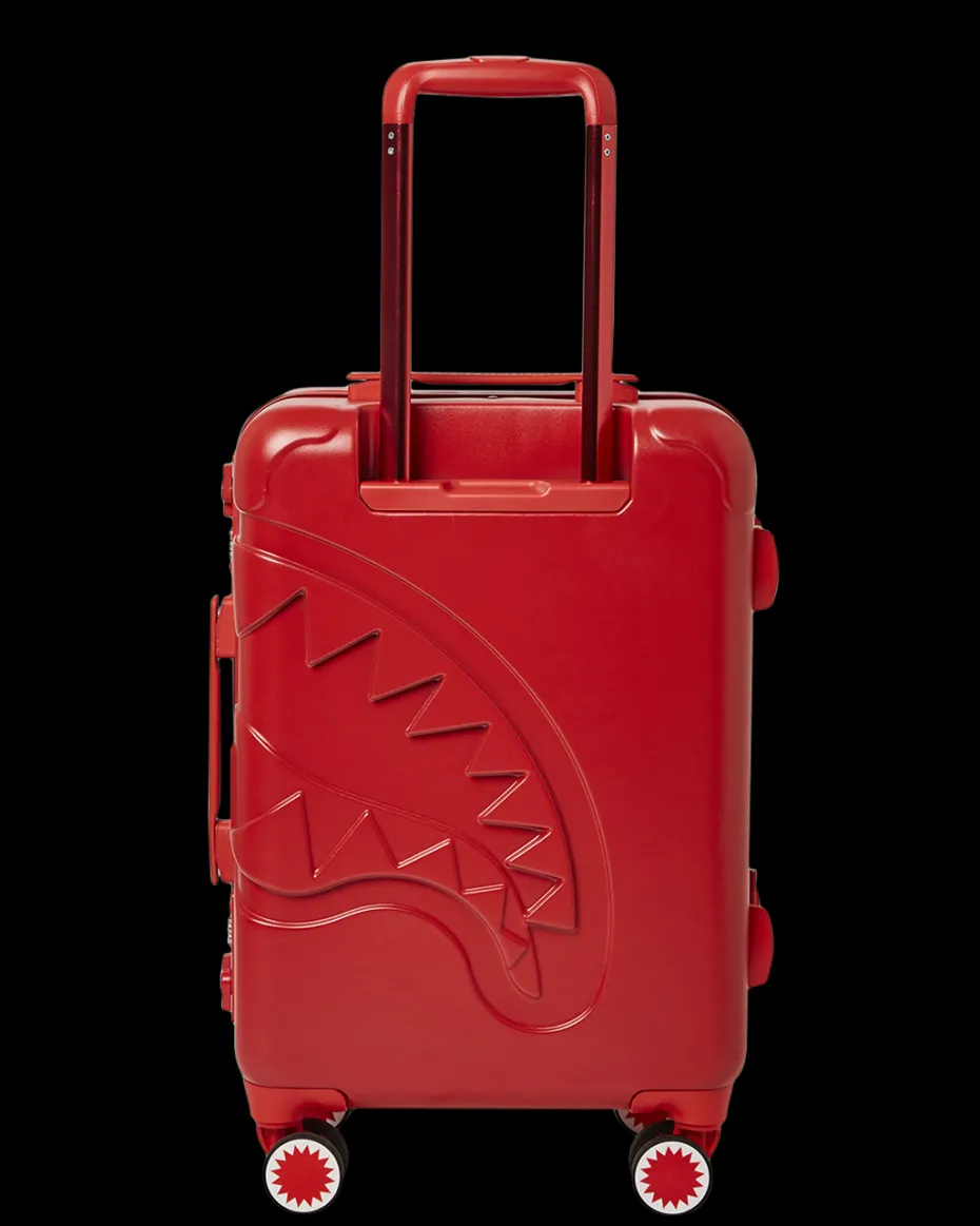 MOLDED SHARKITECTURE RED HARDSHELL CARRY-ON LUGGAGE