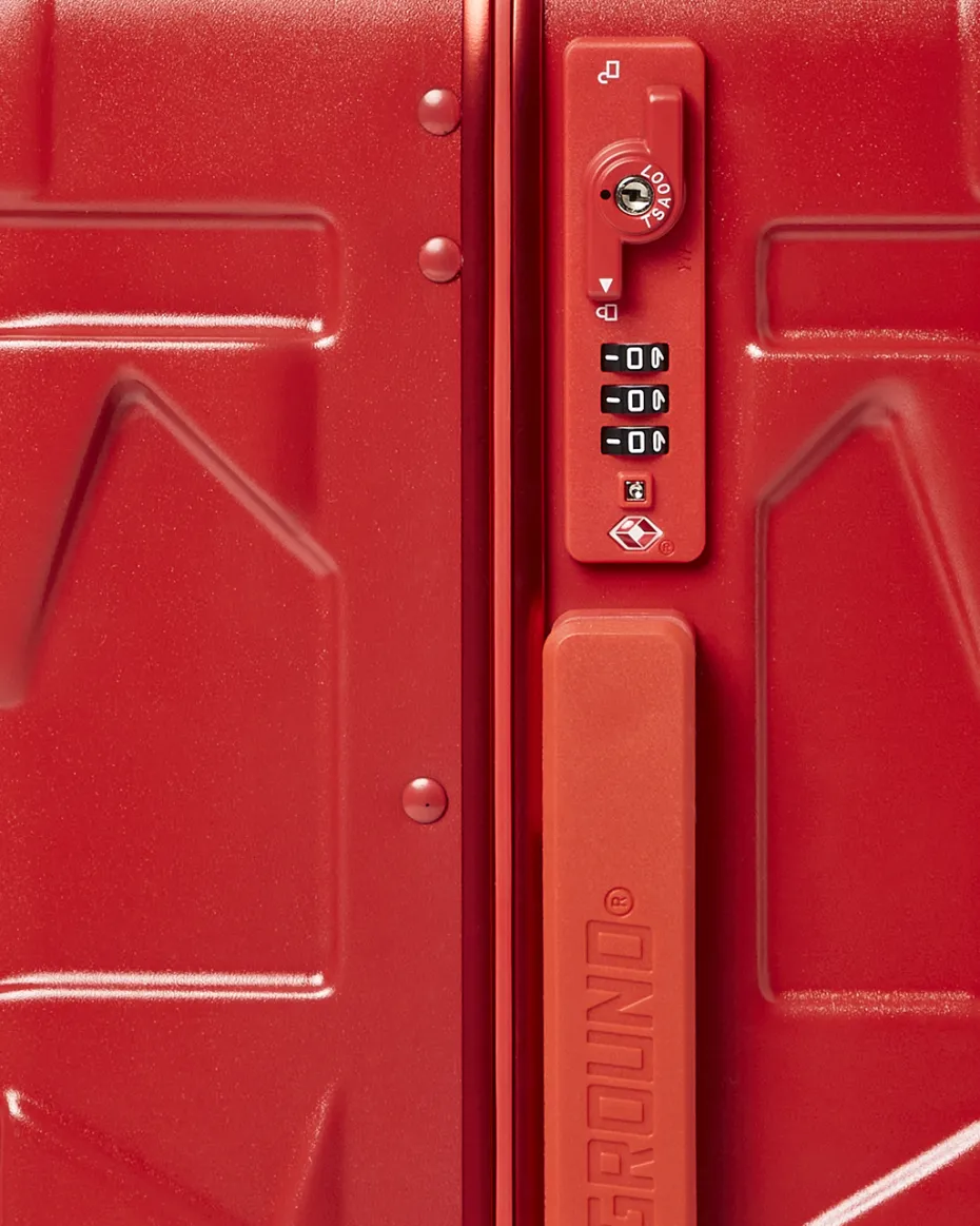 MOLDED SHARKITECTURE RED HARDSHELL CARRY-ON LUGGAGE