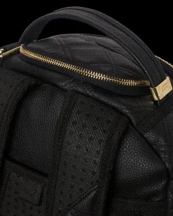 NOIR QUILT GOLD CHAIN SHARK BACKPACK (DLXV)