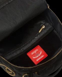 NOIR QUILT GOLD CHAIN SHARK BACKPACK (DLXV)