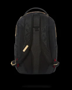 NOIR QUILT GOLD CHAIN SHARK BACKPACK (DLXV)