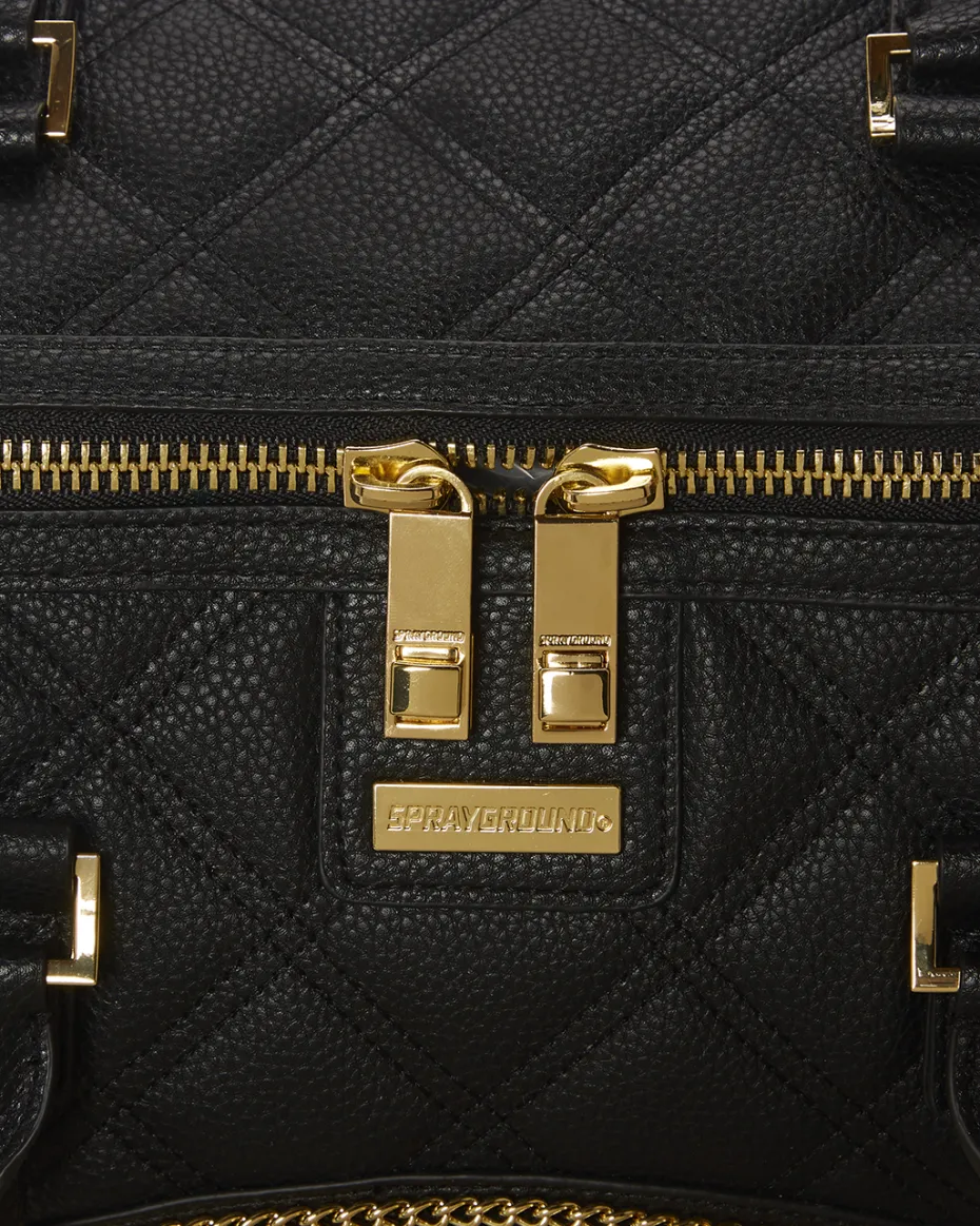 NOIR QUILT GOLD CHAIN SHARK DUFFLE