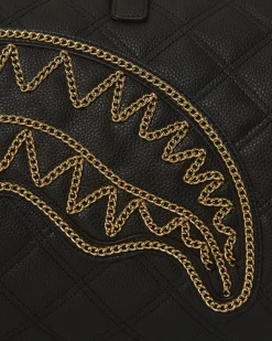 NOIR QUILT GOLD CHAIN SHARK DUFFLE