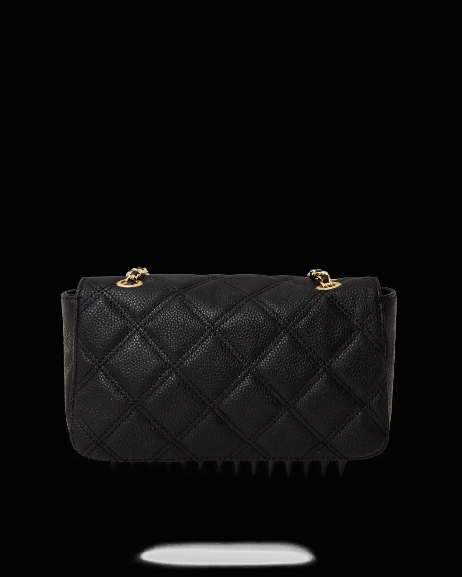 NOIR QUILT GOLD CHAIN SHARK HANDBAG