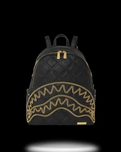 NOIR QUILT GOLD CHAIN SHARK SAVAGE BACKPACK