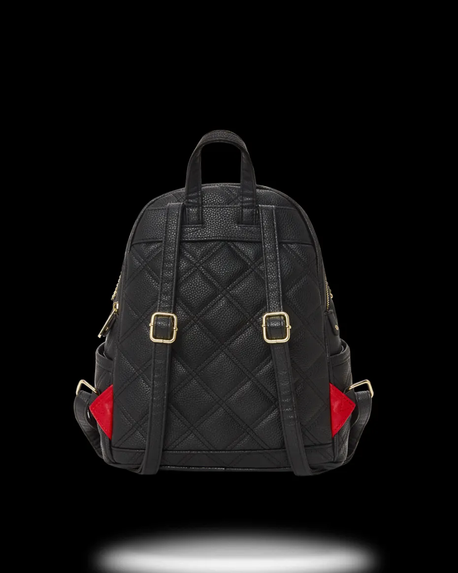 NOIR QUILT GOLD CHAIN SHARK SAVAGE BACKPACK