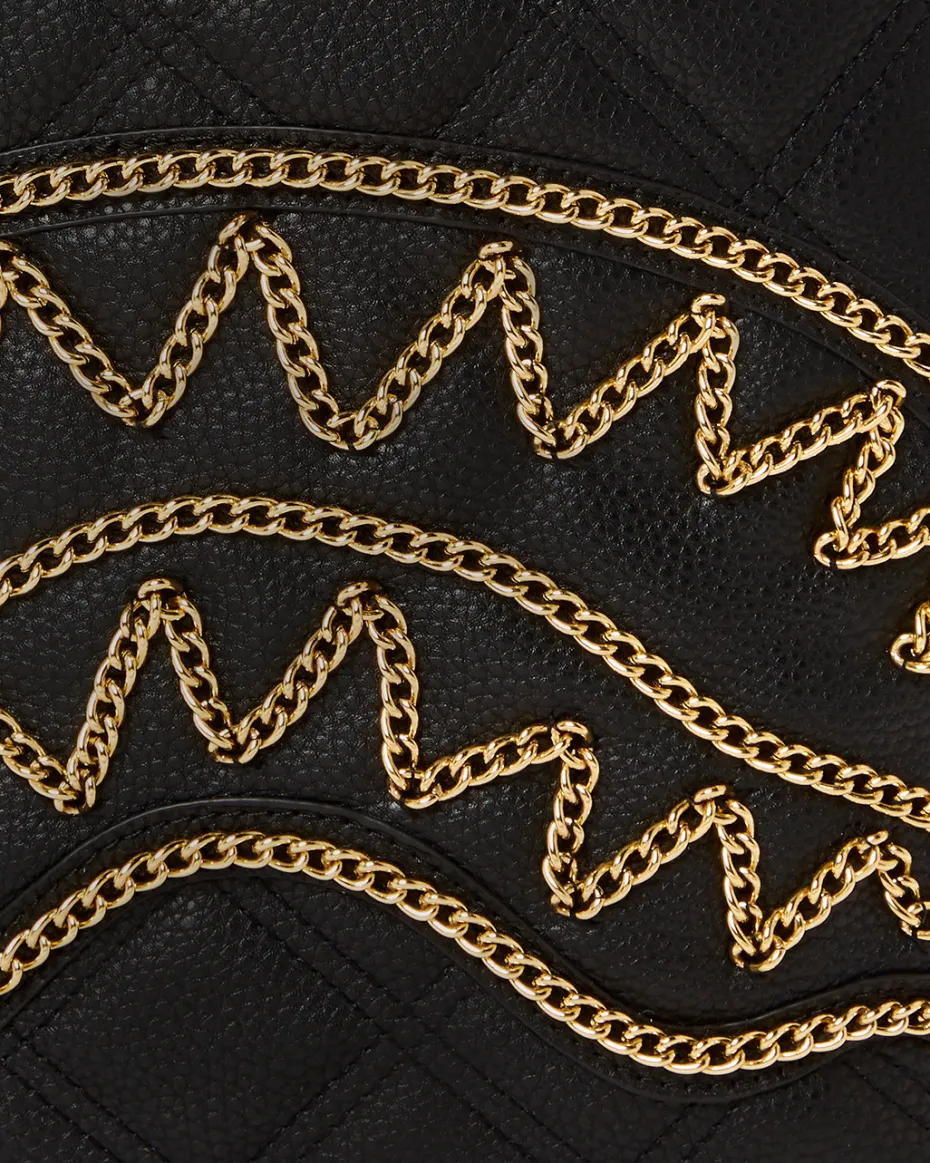 NOIR QUILT GOLD CHAIN SHARK SAVAGE BACKPACK