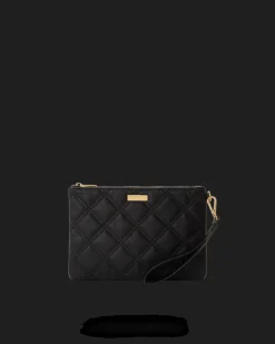 NOIR QUILT GOLD CHAIN SHARK CROSSOVER CLUTCH