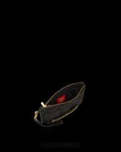 NOIR QUILT GOLD CHAIN SHARK CROSSOVER CLUTCH