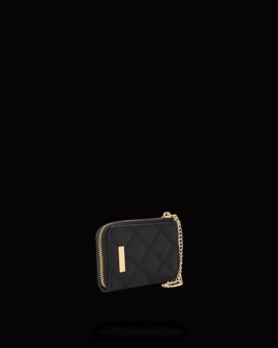 NOIR QUILT GOLD CHAIN SHARK WALLET