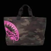 PINK STENCIL SHARK CAMO TOTE