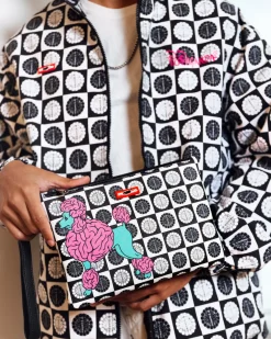 POODLE CHECK RON ENGLISH COLLAB POUCHETTE