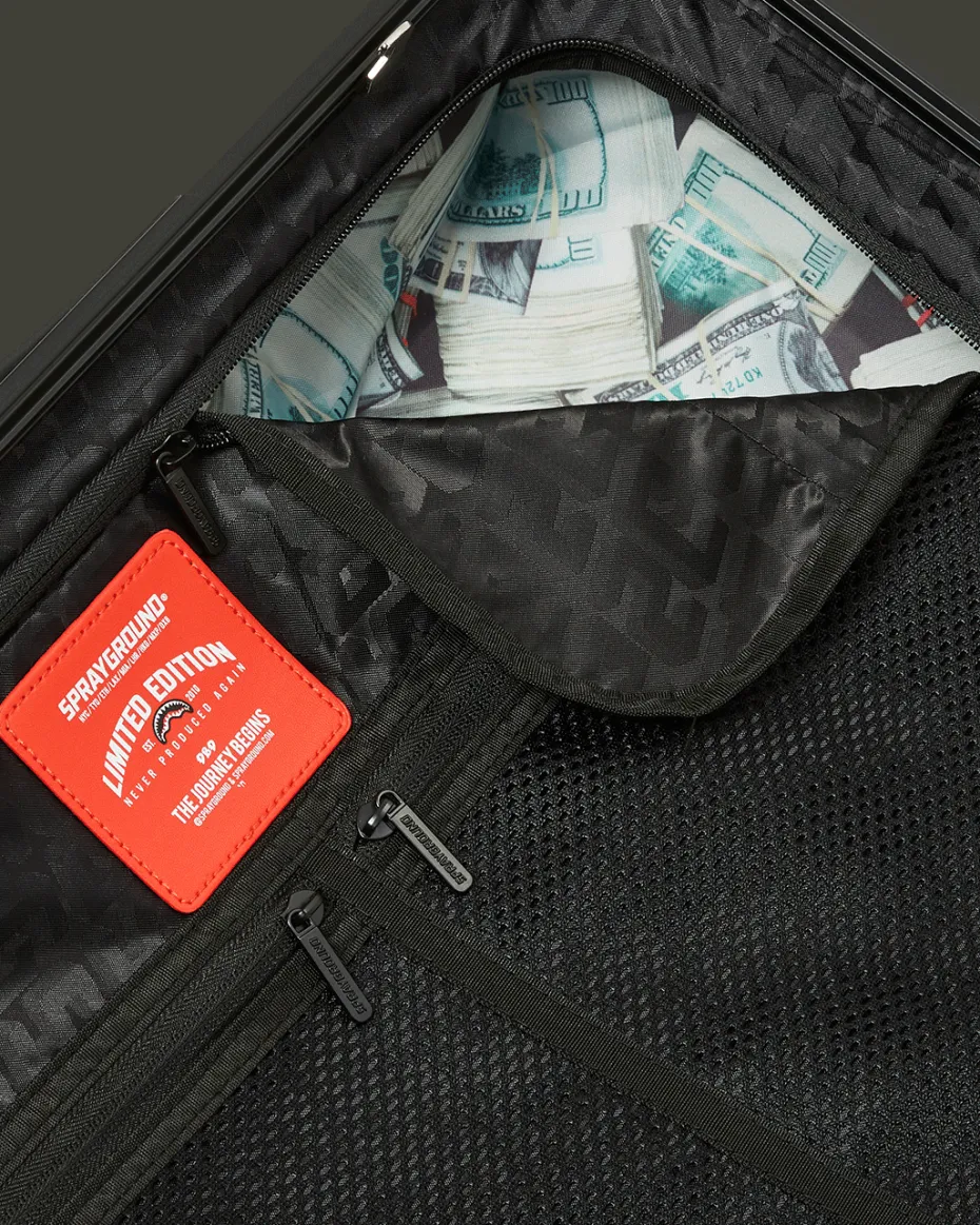 REALITY CHECK SHARKNAUTICS HARDSHELL CARRY-ON JETBLACK LUGGAGE (GUNMETAL HARDWARE)