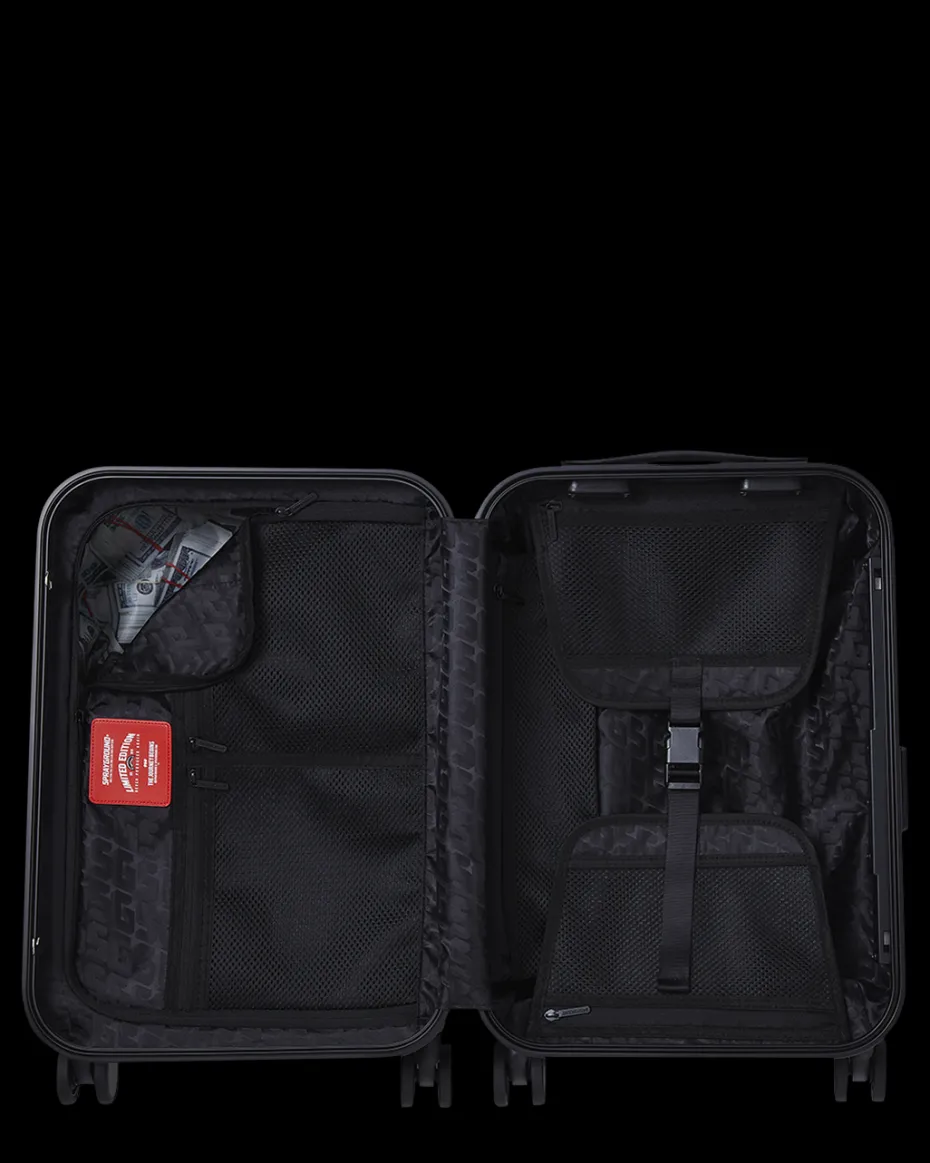 REALITY CHECK SHARKNAUTICS HARDSHELL CARRY-ON JETBLACK LUGGAGE (GUNMETAL HARDWARE)