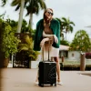 REALITY CHECK SHARKNAUTICS HARDSHELL CARRY-ON JETBLACK LUGGAGE (GOLD HARDWARE)