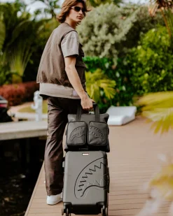 REALITY CHECK SHARKNAUTICS HARDSHELL CARRY-ON JETBLACK LUGGAGE (GOLD HARDWARE)