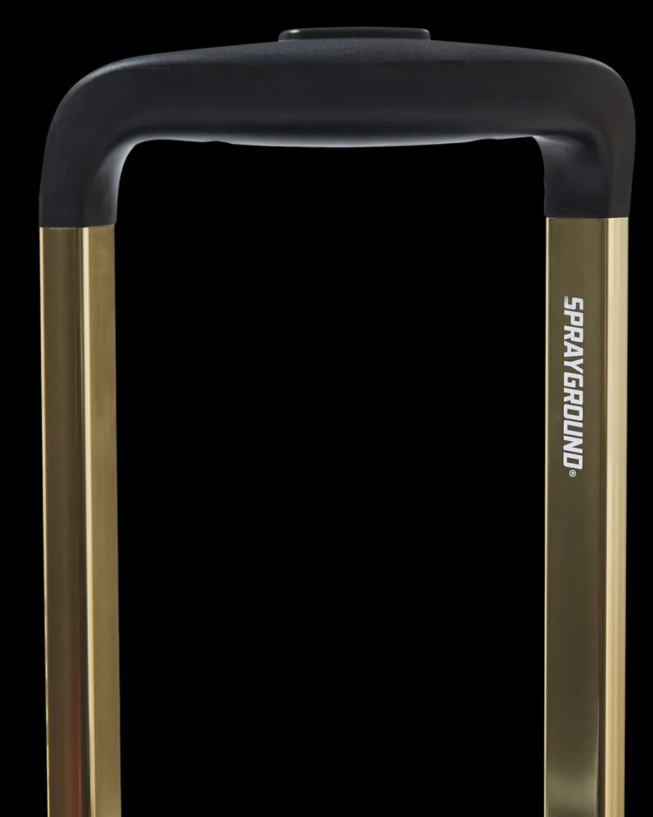 REALITY CHECK SHARKNAUTICS HARDSHELL CARRY-ON JETBLACK LUGGAGE (GOLD HARDWARE)